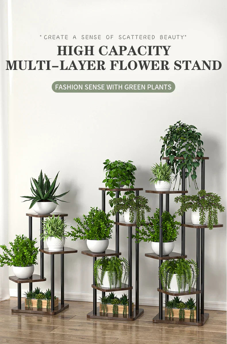 DecorBites™ Wooden Plant Stand Shelf Tiered Flower Pot Display