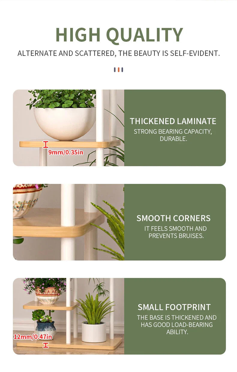 DecorBites™ Wooden Plant Stand Shelf Tiered Flower Pot Display