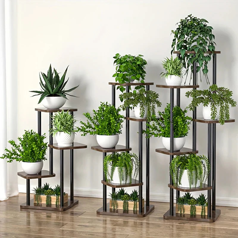 DecorBites™ Wooden Plant Stand Shelf Tiered Flower Pot Display