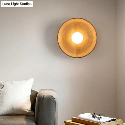DecorBites™ Wooden Tray-Style Wall Sconce - Minimalist 1 Head Light Fixture for Living Room