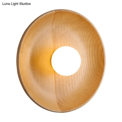 DecorBites™ Wooden Tray-Style Wall Sconce - Minimalist 1 Head Light Fixture for Living Room