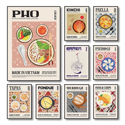 DecorBites™ World Cuisine Canvas Wall Art