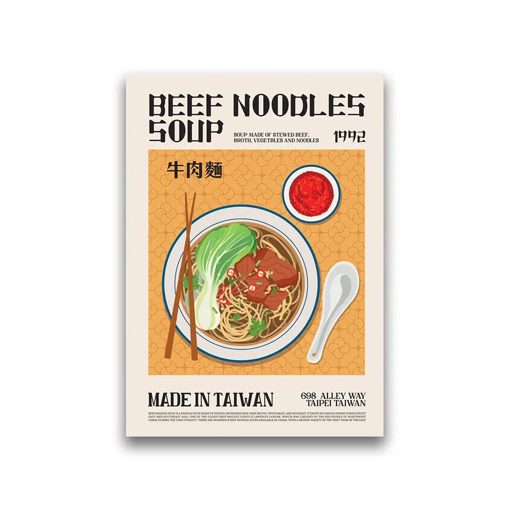 DecorBites™ World Cuisine Canvas Wall Art