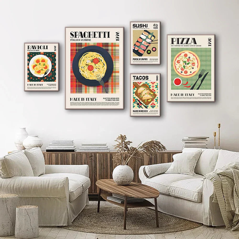DecorBites™ World Cuisine Canvas Wall Art