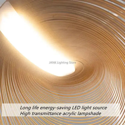 Woven birch wood led pendant lamp dining room art lighting