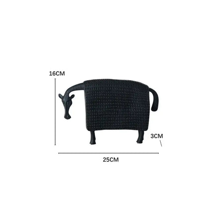 Woven black & white resin sculpture figurine living room sheep decor