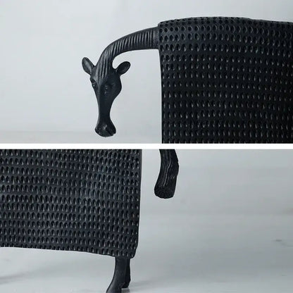 Woven black & white resin sculpture figurine living room sheep decor