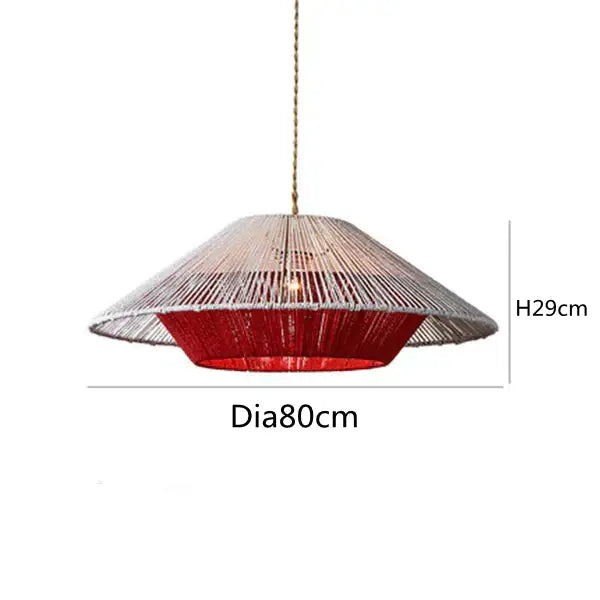 Woven conical handmade hemp rope pendant lamp kitchen light