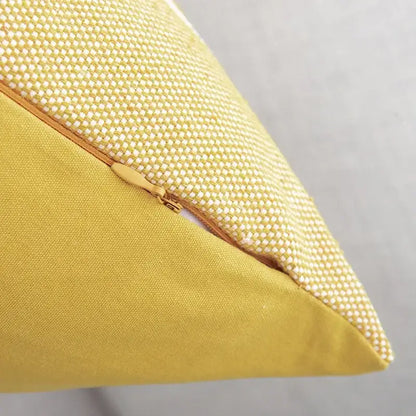 Woven geometric tassels cushion cover yellow & black living room pillow