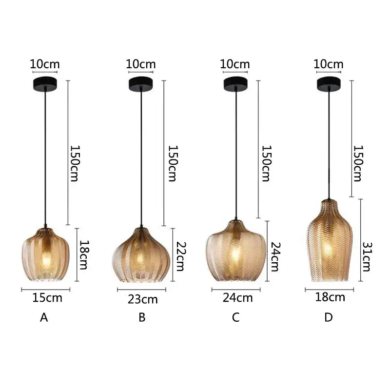 Woven gold glass pendant lights for kitchen and dining room