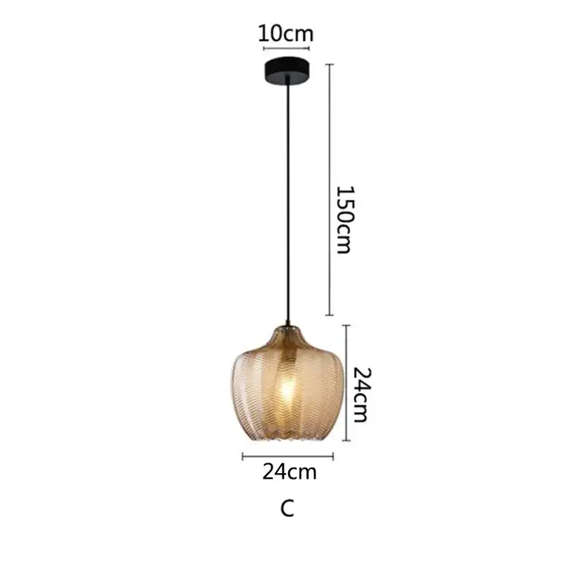 Woven gold glass pendant lights for kitchen and dining room
