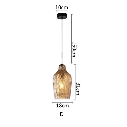 Woven gold glass pendant lights for kitchen and dining room