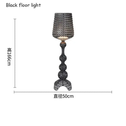 Woven white acrylic kabuki floor lamp for living room