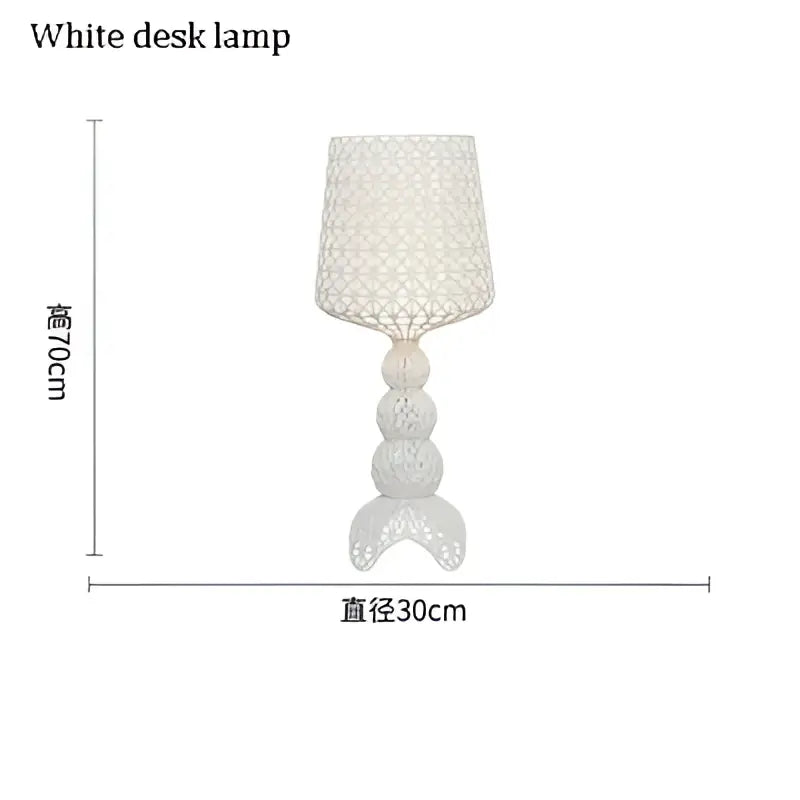 Woven white acrylic kabuki floor lamp for living room