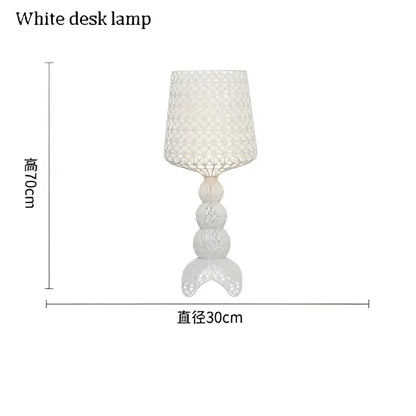 Woven white acrylic kabuki floor lamp for living room