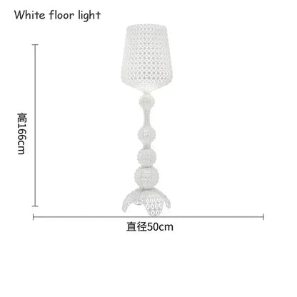 Woven white acrylic kabuki floor lamp for living room