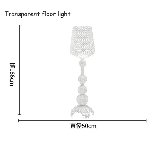 Woven white acrylic kabuki floor lamp for living room