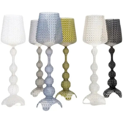 Woven white acrylic kabuki floor lamp for living room