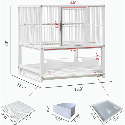DecorBites™ Wrought Iron Bird Cage for Conures, Lovebirds - 30 Inch