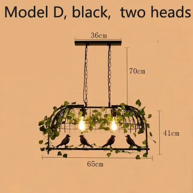 Wrought iron birdcage pendant lights dining room gold & green 4 bulb