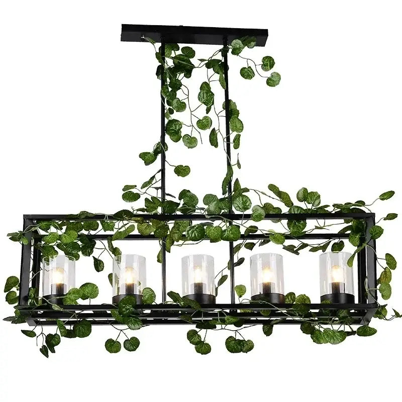 Wrought iron birdcage pendant lights dining room gold & green 4 bulb
