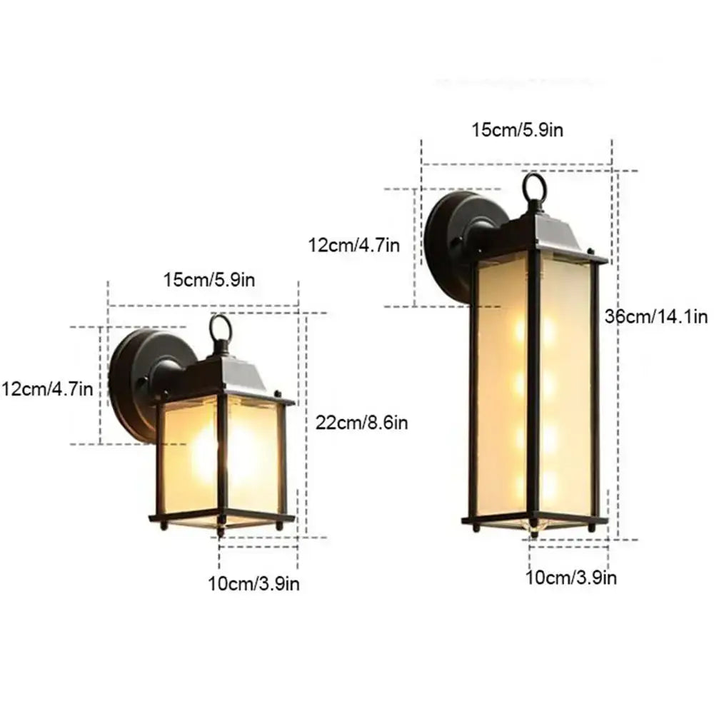 Wrought iron black finish wall lantern outdoor porch light