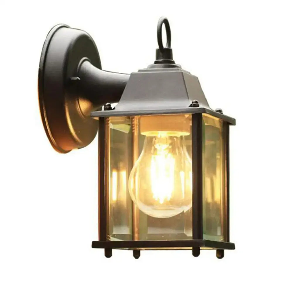 Wrought iron black finish wall lantern outdoor porch light