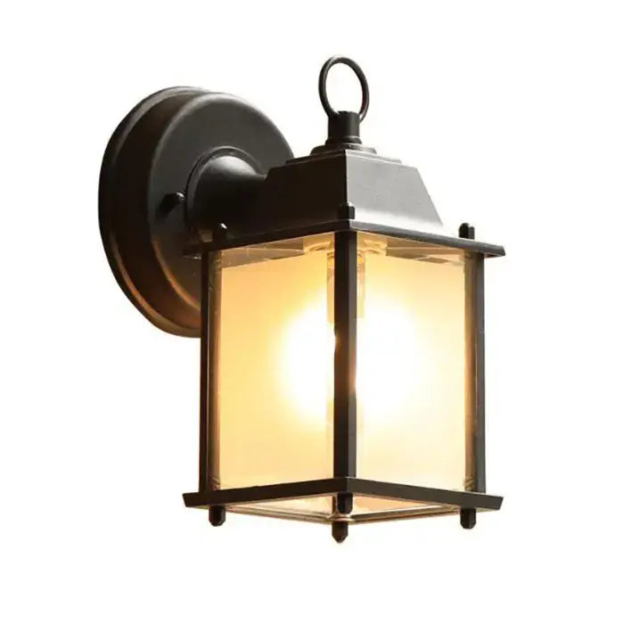 Wrought iron black finish wall lantern outdoor porch light