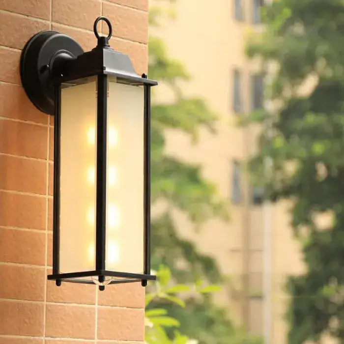 Wrought iron black finish wall lantern outdoor porch light