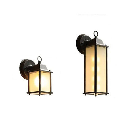 Wrought iron black finish wall lantern outdoor porch light