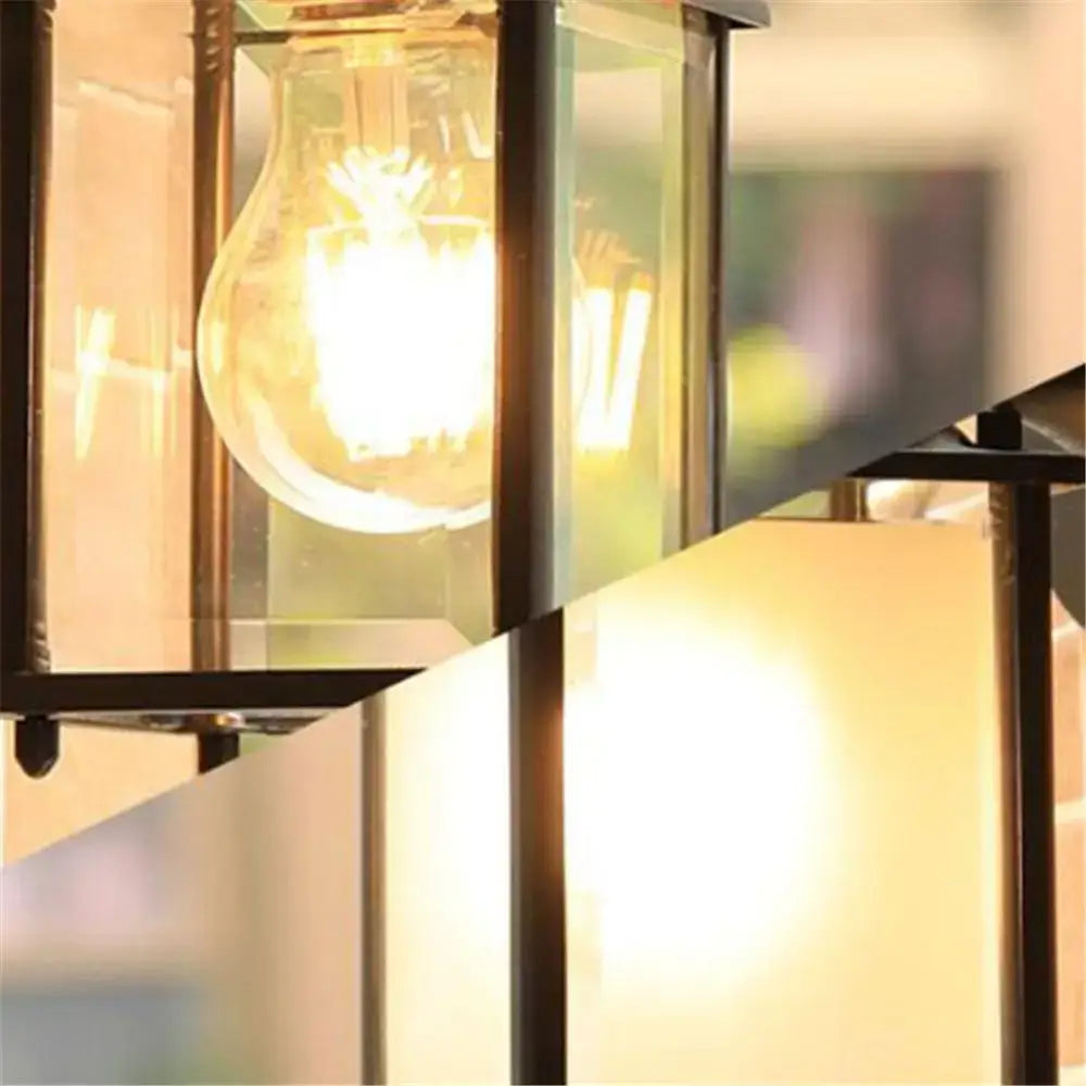 Wrought iron black finish wall lantern outdoor porch light