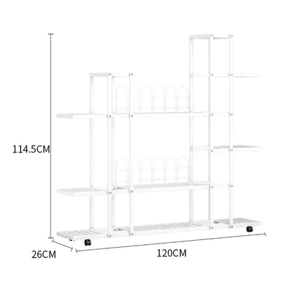 DecorBites™ Wrought Iron Plant Stand with Wheels