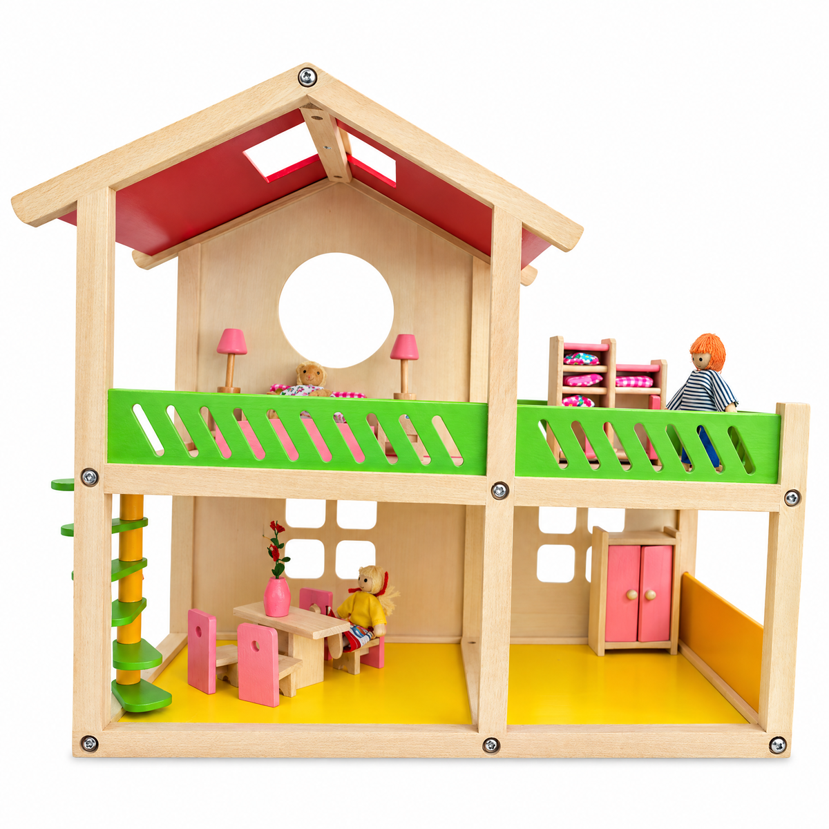 1 Bedroom Wooden Toy House 18.5 Inches