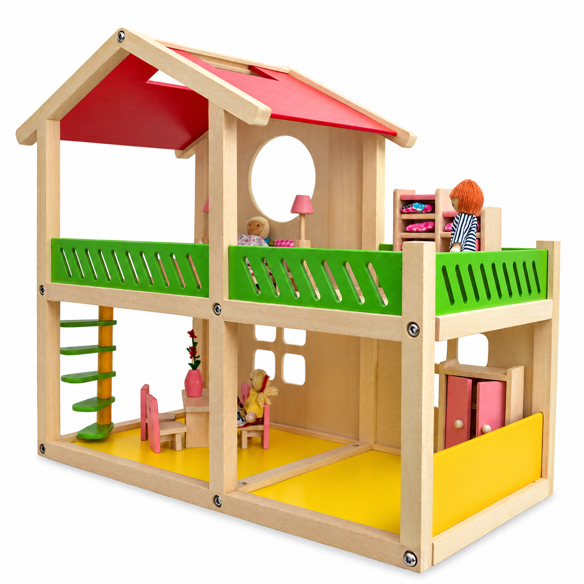 1 Bedroom Wooden Toy House 18.5 Inches