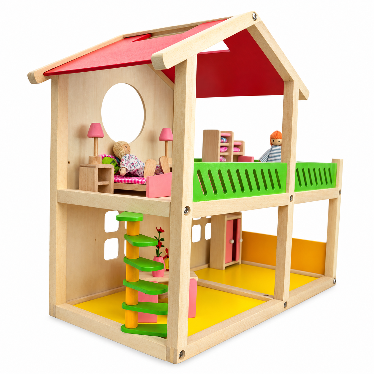 1 Bedroom Wooden Toy House 18.5 Inches