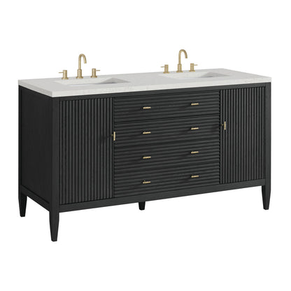 James Martin Myrrin 60" Double Bathroom Vanity, Carbon Oak