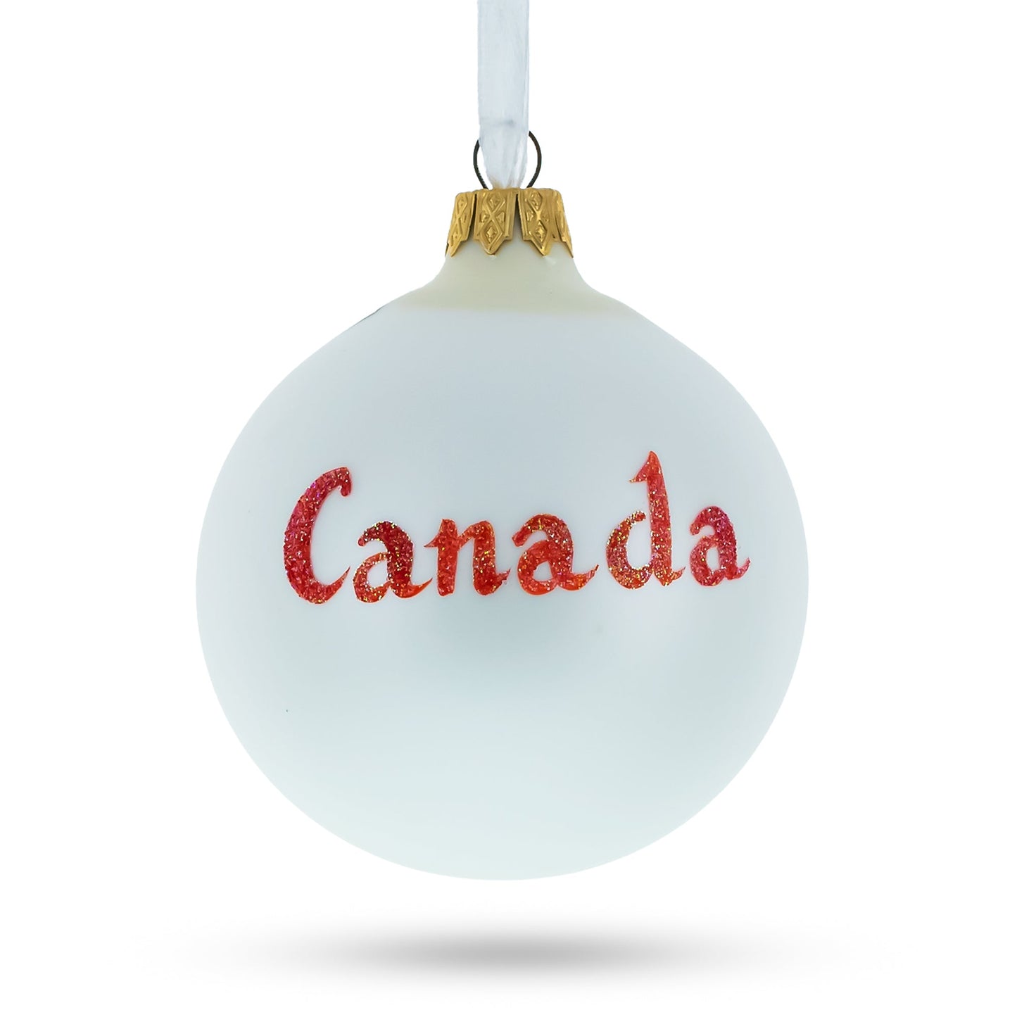 Canada Coat of Arms Glass Ball Christmas Ornament 3.25 Inches
