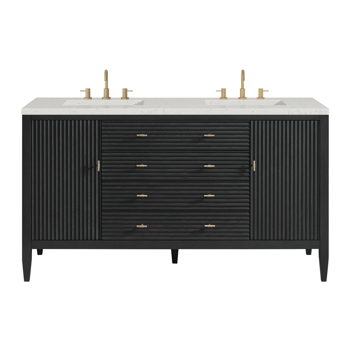 James Martin Myrrin 60" Double Bathroom Vanity, Carbon Oak