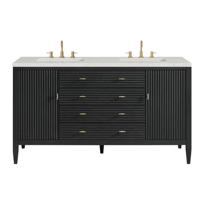 James Martin Myrrin 60" Double Bathroom Vanity, Carbon Oak
