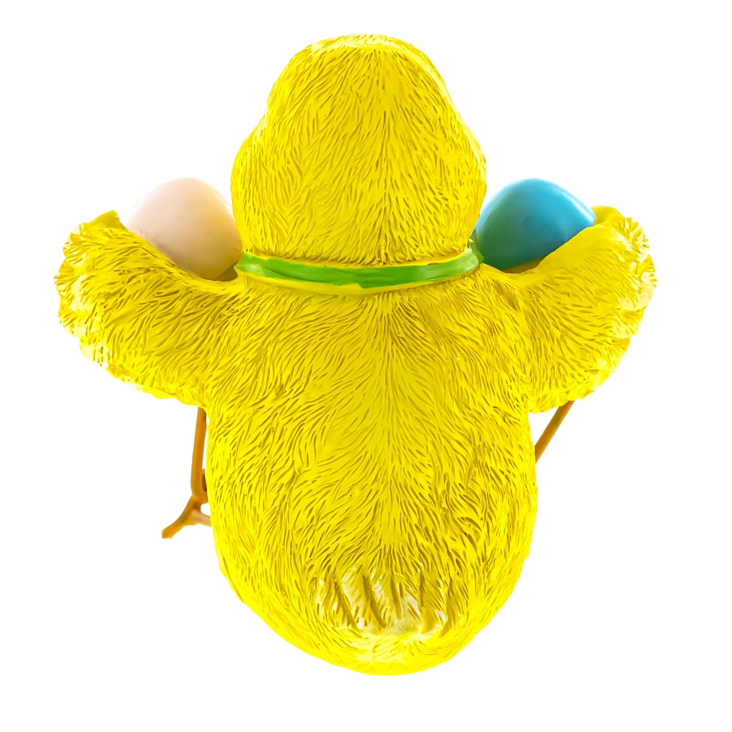 Cheerful Chick Holding Colorful Easter Polka Dot Eggs Figurine 3.2 Inches Tall