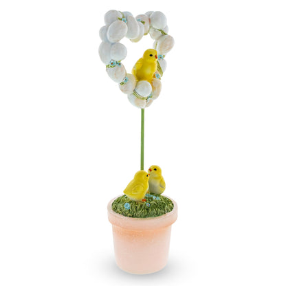 Easter Chick Egg Topiary Wreath Pot Tabletop Spring Decor 12.5 Inches Tall
