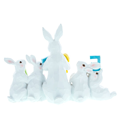 Festive Spring Bunny Figurine Display Spelling EASTER for Holiday Decor 8.7 Inches Tall