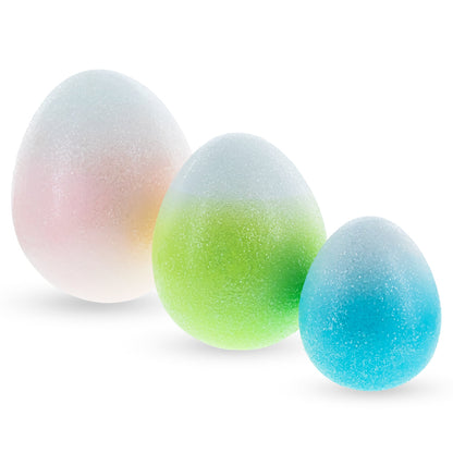 Set of 3 Gradient Jumbo Easter Eggs With Pastel Finish 8 Inches Tall