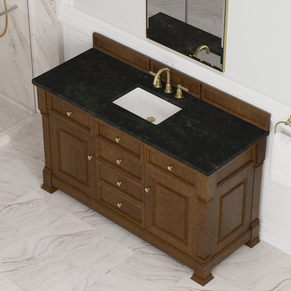 James Martin Brookfield 60" Single Bathroom Vanity, Honey Oak