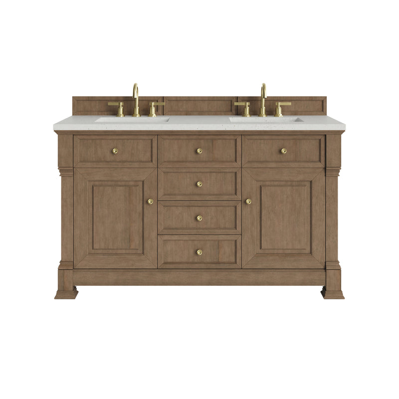 James Martin Brookfield 60" Double Bathroom Vanity, Pecan