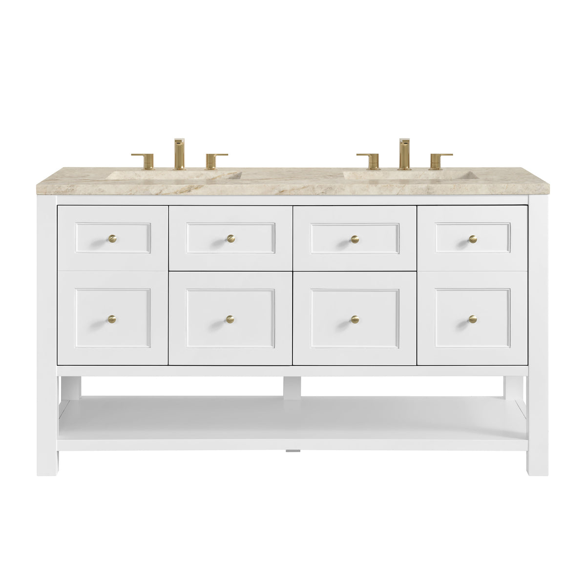 James Martin Breckenridge 60" Double Bathroom Vanity, Bright White