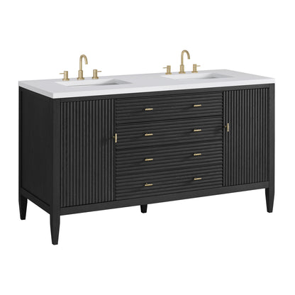 James Martin Myrrin 60" Double Bathroom Vanity, Carbon Oak