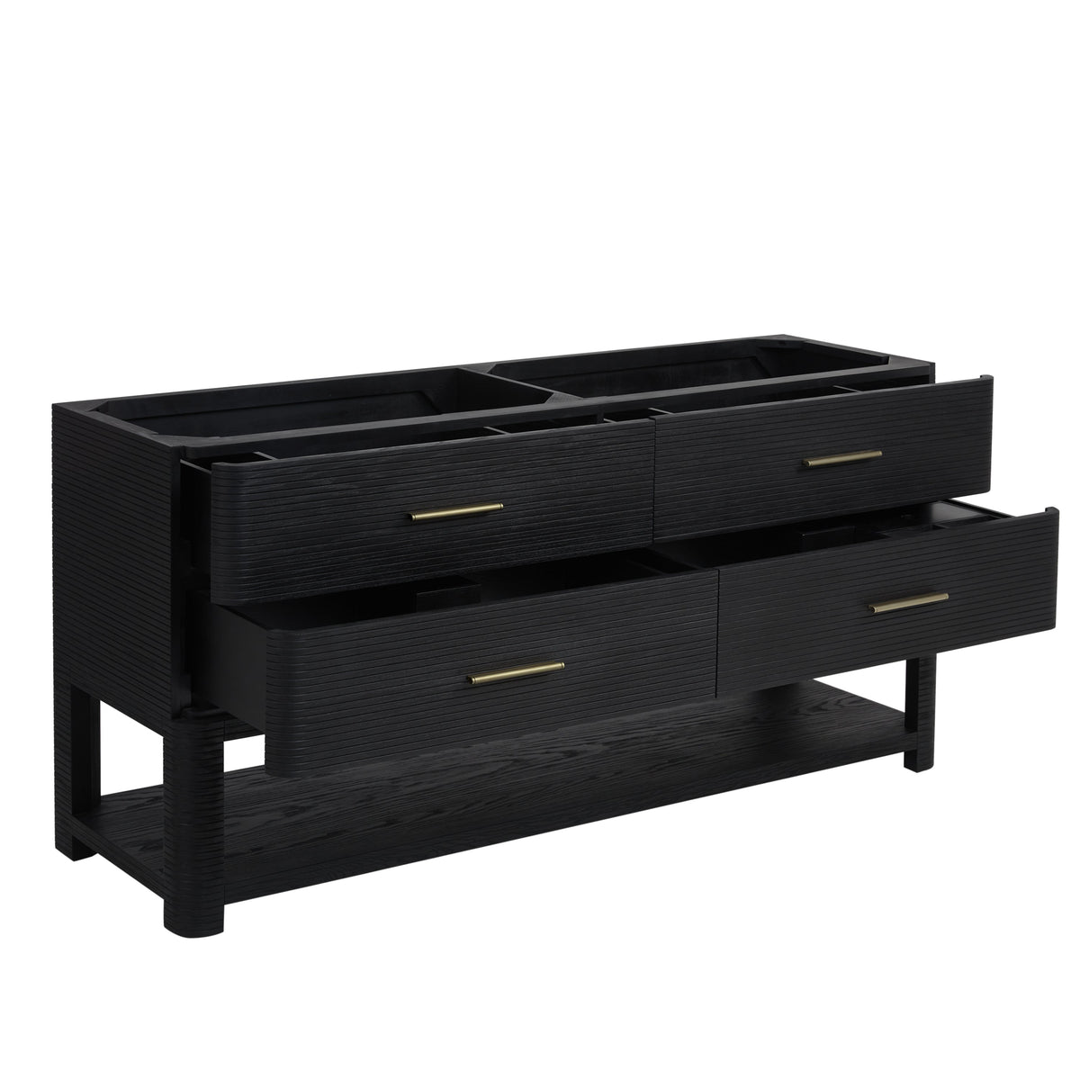 James Martin Lucian 72" Double Bathroom Vanity, Carbon Oak