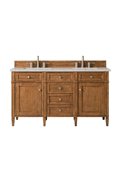 James Martin Brittany 60" Double Bathroom Vanity, Saddle Brown