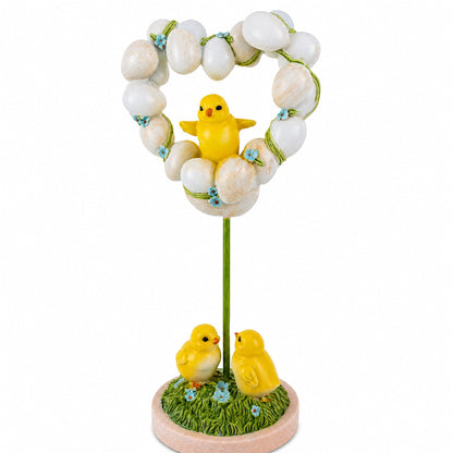 Easter Chick Egg Topiary Wreath Pot Tabletop Spring Decor 12.5 Inches Tall